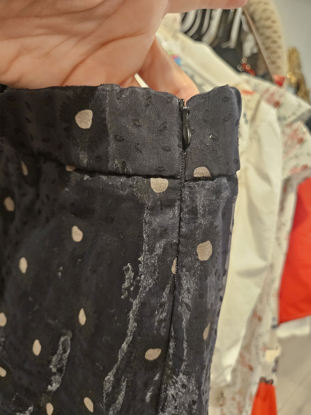 Zara Black Polka Dot Tiered A-Line Skirt - Picture 5 of 5